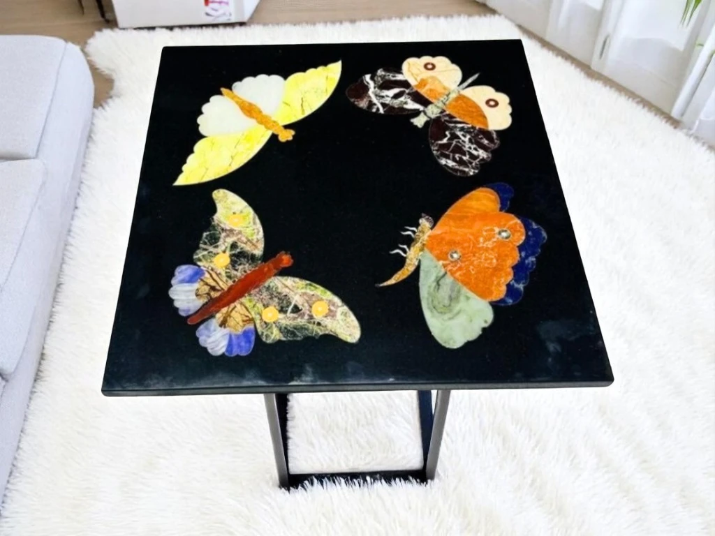 Butterfly Pietradura Marble Side Table : Personalized Gift